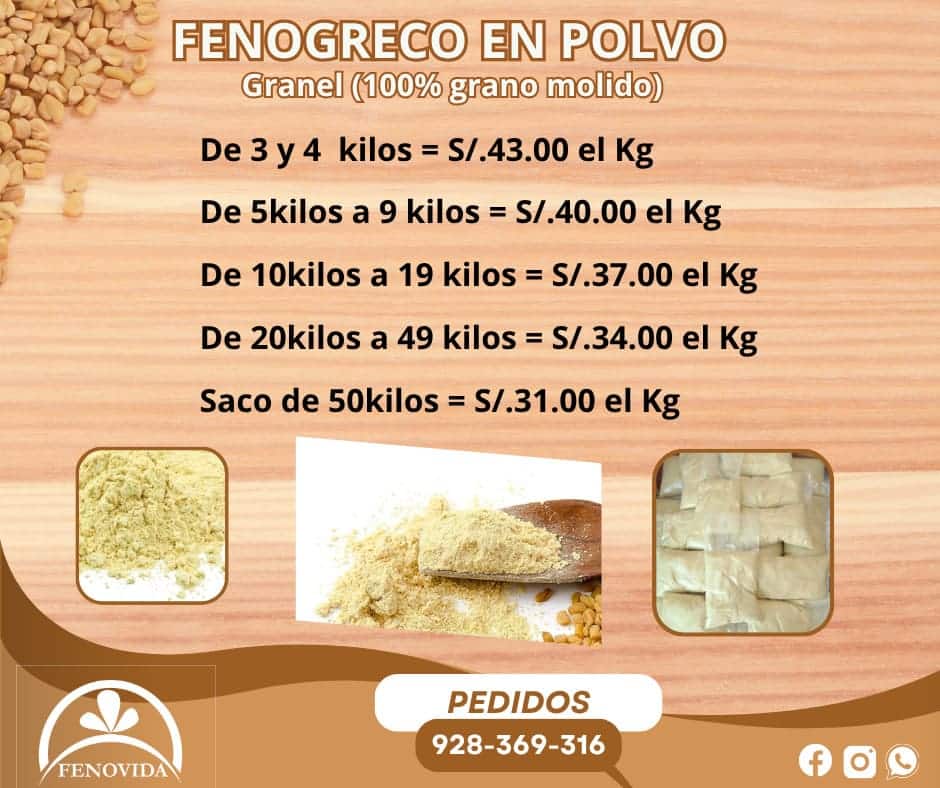 Fenogreco por mayor en polvo suelto